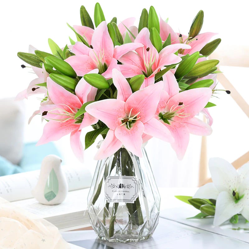 Jual Bunga Kuncup Lily LATEX PREMIUM Bunga Lily Tiger Artificial Flower Buket Bunga Dekorasi