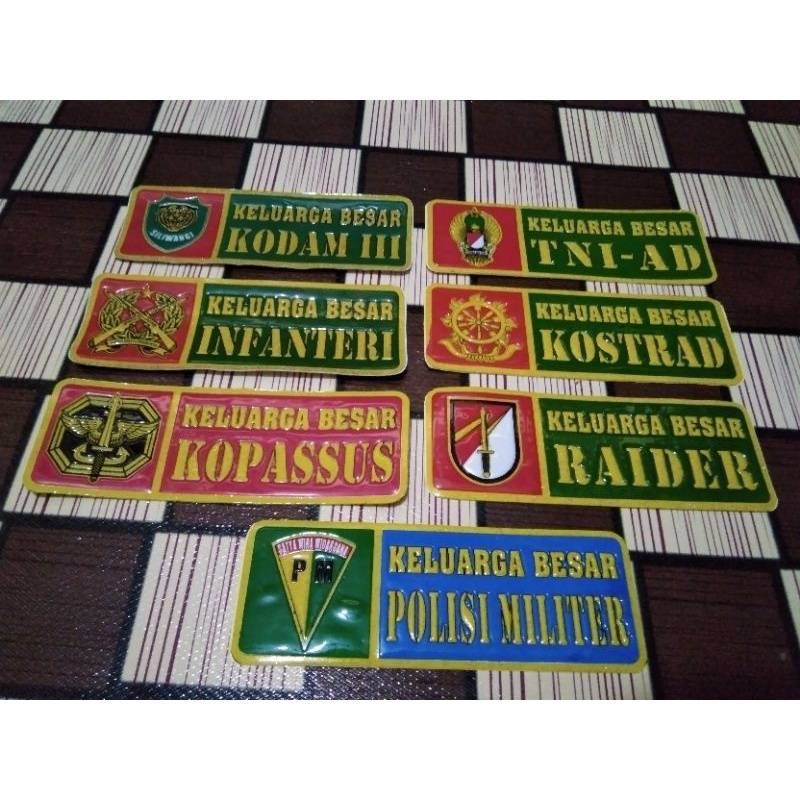 Stiker Embos Panjang TNI_AD - Aksesoris Kendaraan Souvenir Craft TNI_AD