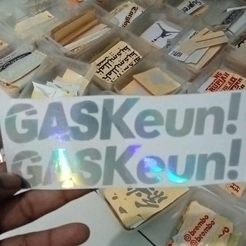 stiker cutting motor racing tulisan gas keun Kren Ter murah cod