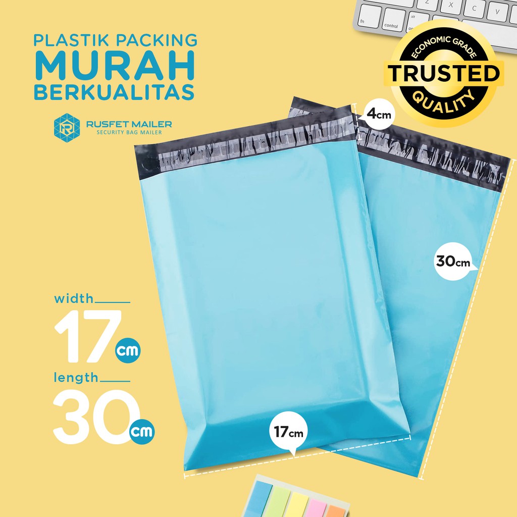 

PLASTIK POLIMAILER POLYMAILER PACKING ONLINE BABY BLUE EKONOMIS 17X30
