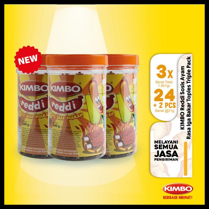 

Kimbo Reddi Sosis Ayam Rasa Iga Bakar Toples Triple Pack