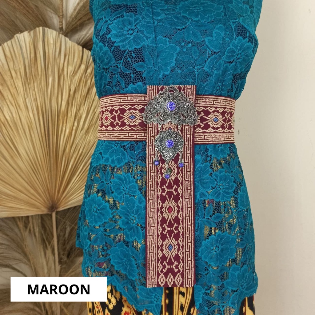 SudanBali Obi Bordir Bali Selendang Berkebaya Murah-Maroon