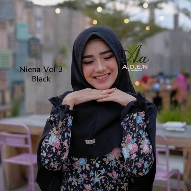 Gamis Niena Hitam by Aden Hijab