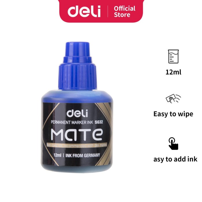 

TULIS-ALAT- DELI ISI TINTA SPIDOL PERMANEN / PERMANENT MARKER INK REFILL ES632 - BIRU -ALAT-TULIS.