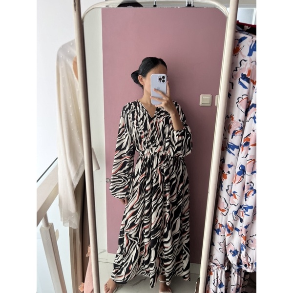 NABO - Kufnat Long Dress Zebra (Dress Panjang Bahan Rayon)