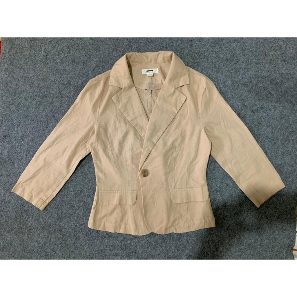 BLAZER LINEN F21 PINK LENGAN 3/4