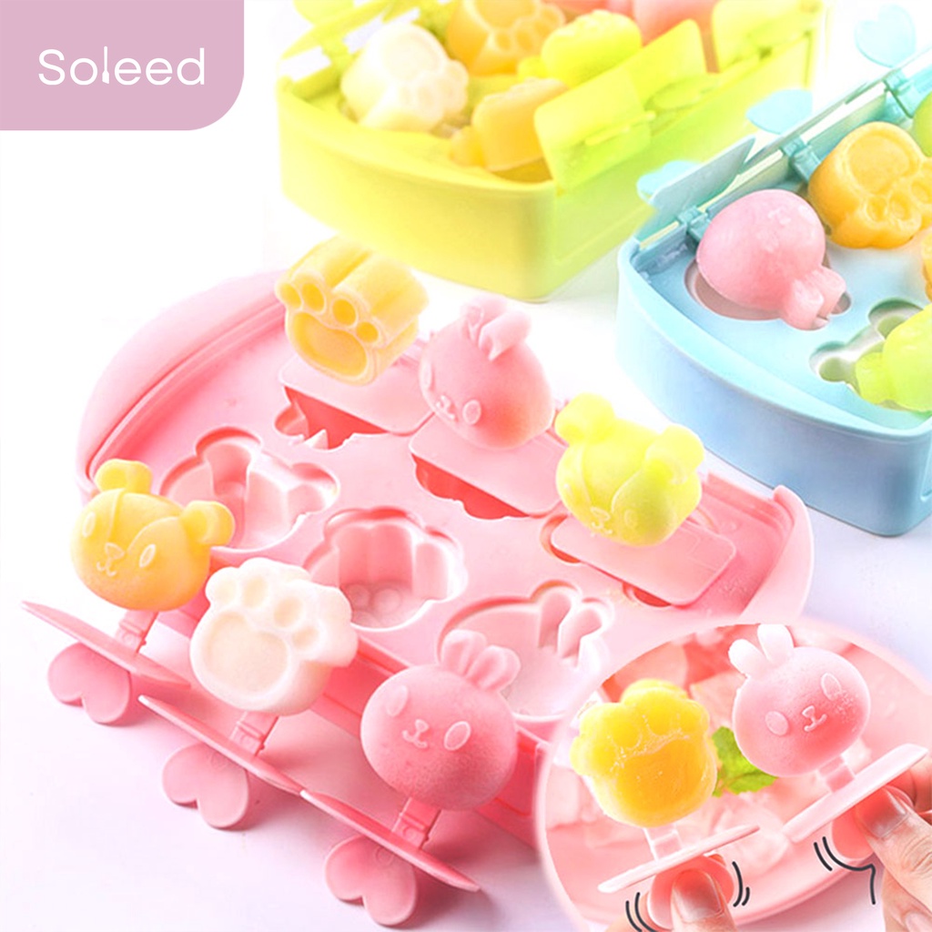 CETAKAN SILIKON ES KRIM PUDING JELLY ANIMAL POPISCLE MOLD 6 CUP