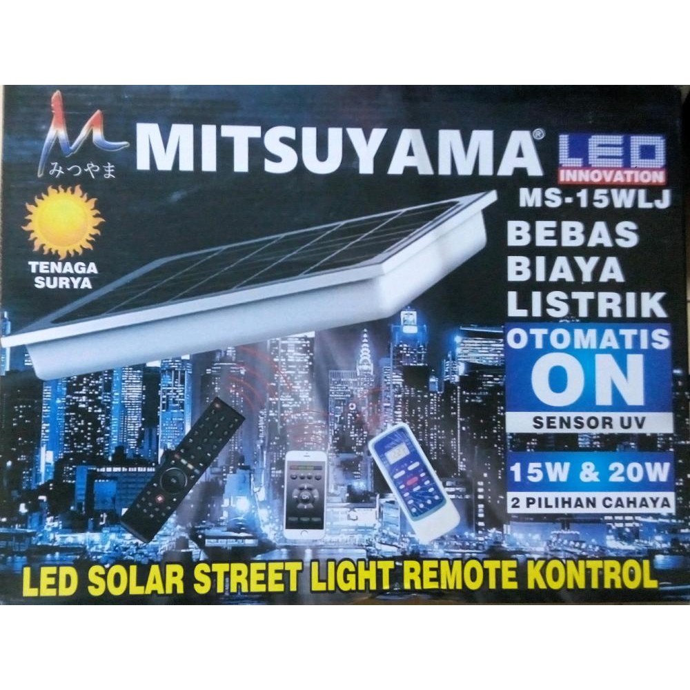 LAMPU LED PJU SOLAR TENAGA SURYA 15-20 WATT MITSUYAMA MS-15WLJ