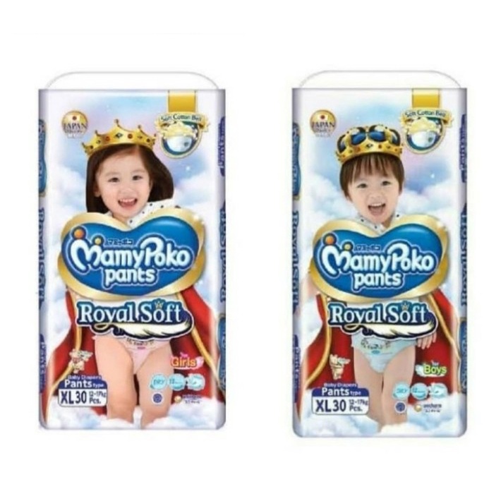 Popok Celana Bayi MamyPoko Pants Royal Soft XL 30 Boys Girls