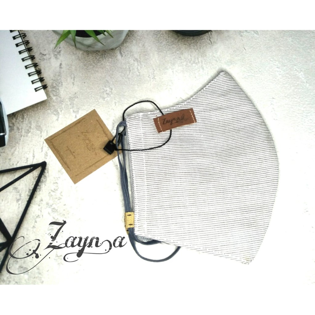 Masker Kain Premium 3lapis duckbill Earloop/hijab Free pouch