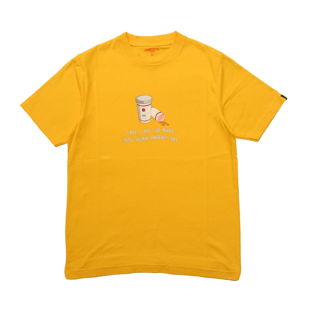 CONCRETE MIND - Love Go Away Yellow Tee