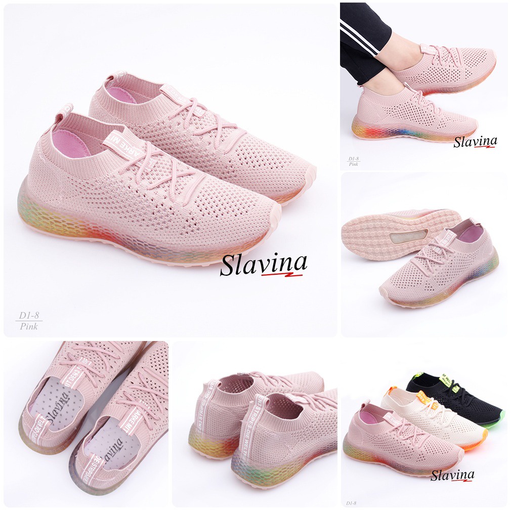 [JUALSEMUA18]Series #D1-8 Slavina Sneaker With 4D Rainbow Outsole And Memory Foam Insole