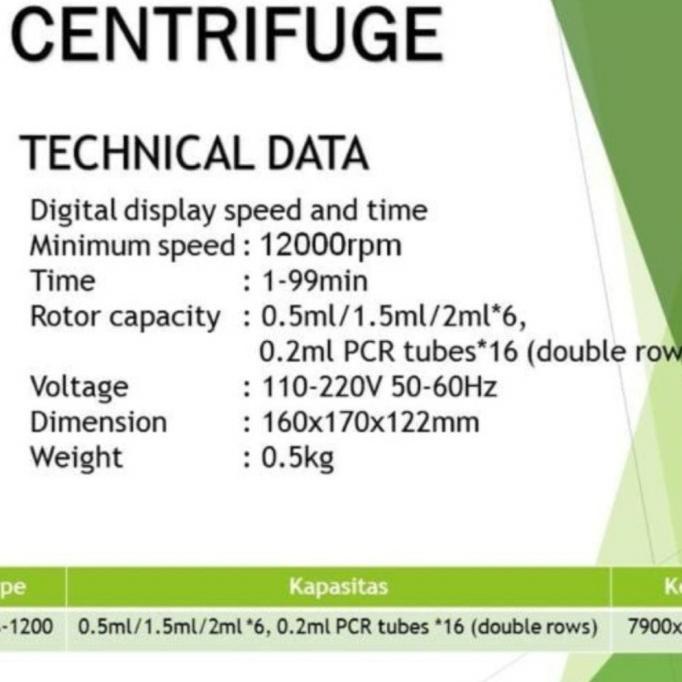 Digital Mini Centrifuge Mcks 1200 / Digital Mini Centrifuge