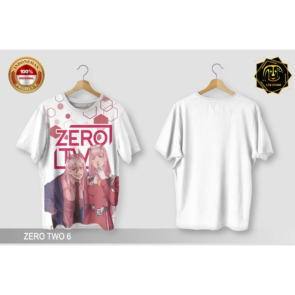 [ BAYAR DI TEMPAT ] BAJU PRINTING GAMBAR ANIME ZERO TWO 6 - KAOS DISTRO ORIGINAL MOTIF KARTUN ANIMAS