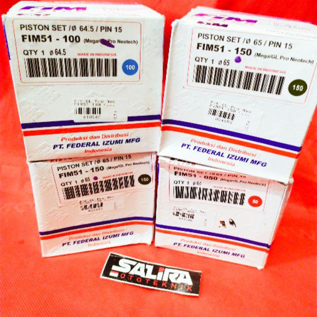 Piston Seher Seker Kit FIM Federal Izumi Pin 15 Diameter 63.5 64 64.5 65 65.5 66 FIM51 Megapro GL-65.5 / OS 200