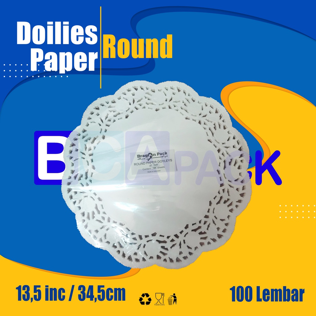 

Doilies Paper Round 13,5 inch - Kertas Alas Renda Kue isi 100 Lembar