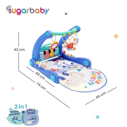 Sugar Baby 2in1 Baby Walker &amp; Playmat / Push Walker / Alat Belajar Jalan