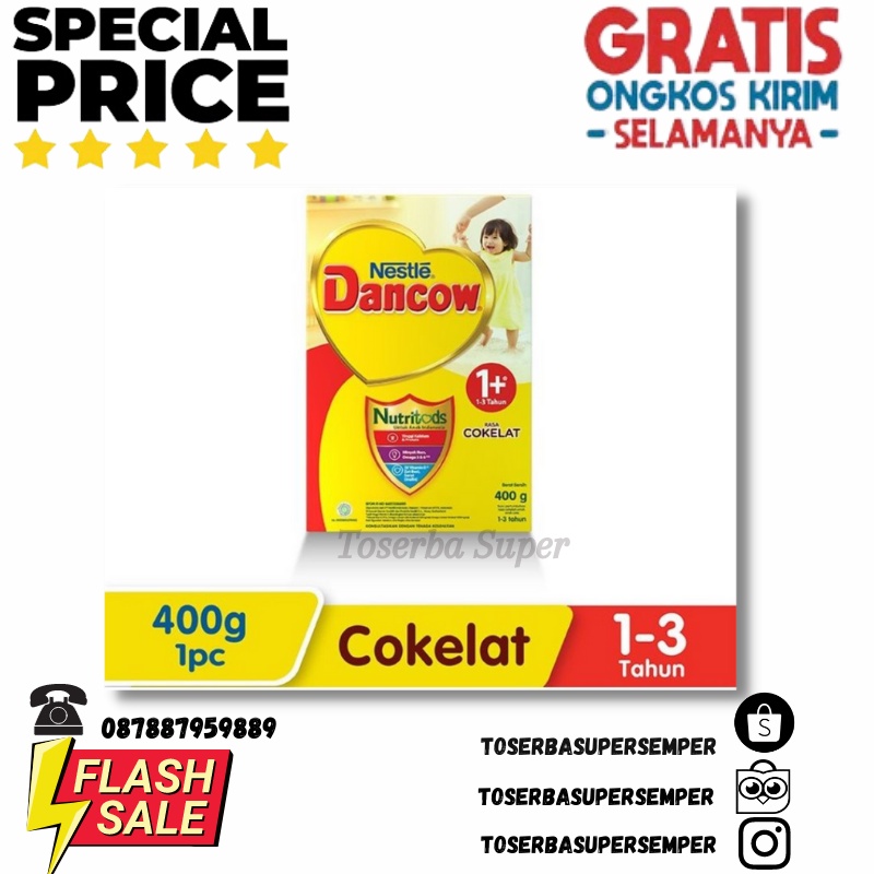 DANCOW NUTRITODS 1+ (1-3 TAHUN) COKLAT 400GR / SUSU TERMURAH / SUSU ANAK