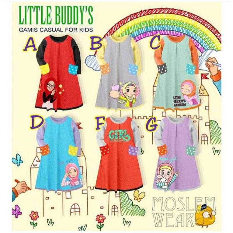 Gamis anak perempuan little buddys