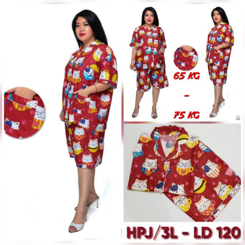 BAJU TIDUR BIG SIZE LD 120 130/PIYAMA SET CELANA JUMBO MOTIF KARAKTER