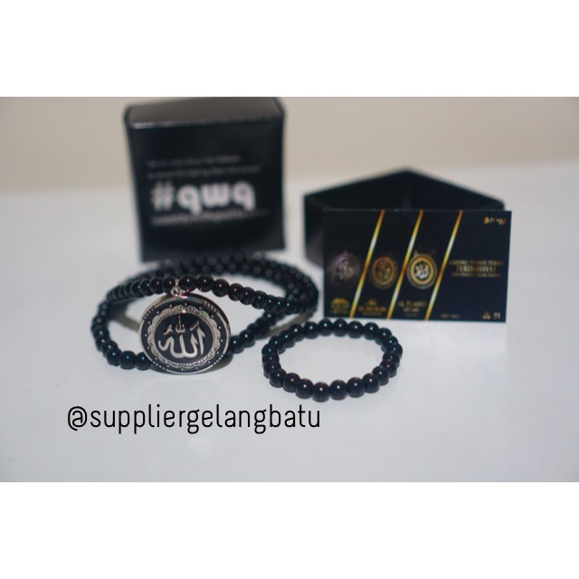 KALUNG lafadz giok hitam Ginsamyong silver al nabil azhikra obsidian black onyx natural therapy