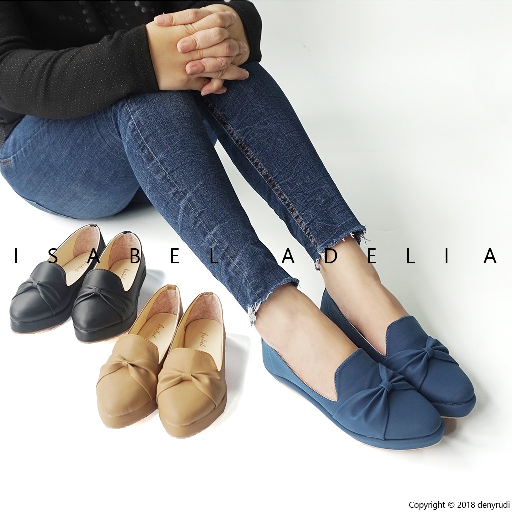Isabel Adelia OLIVIA Slip On Casual Wanita Hitam Coklat Isabel Adelia OLIVIA Slip On Casual Wanita Hitam Coklat