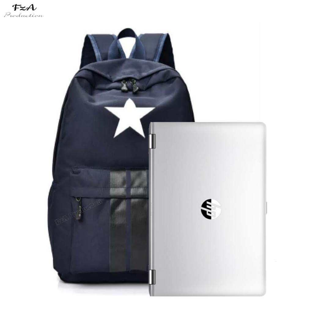 FzA Official - Tas Ransel Gendong Laptop Distro Sekolah Kuliah Pria Wanita Backpack Murah Original Tas Punggung Laptop - Navy Star