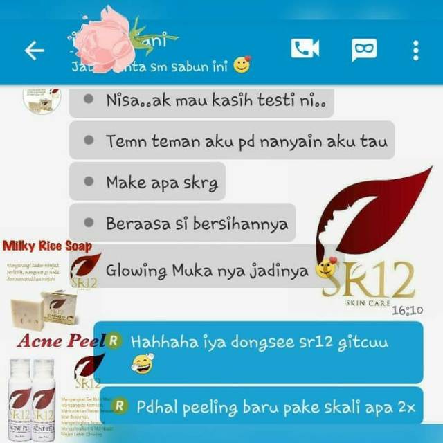 Pembersih wajah sabun susu beras milky rice soap SR12 BPOM ORIGINAL