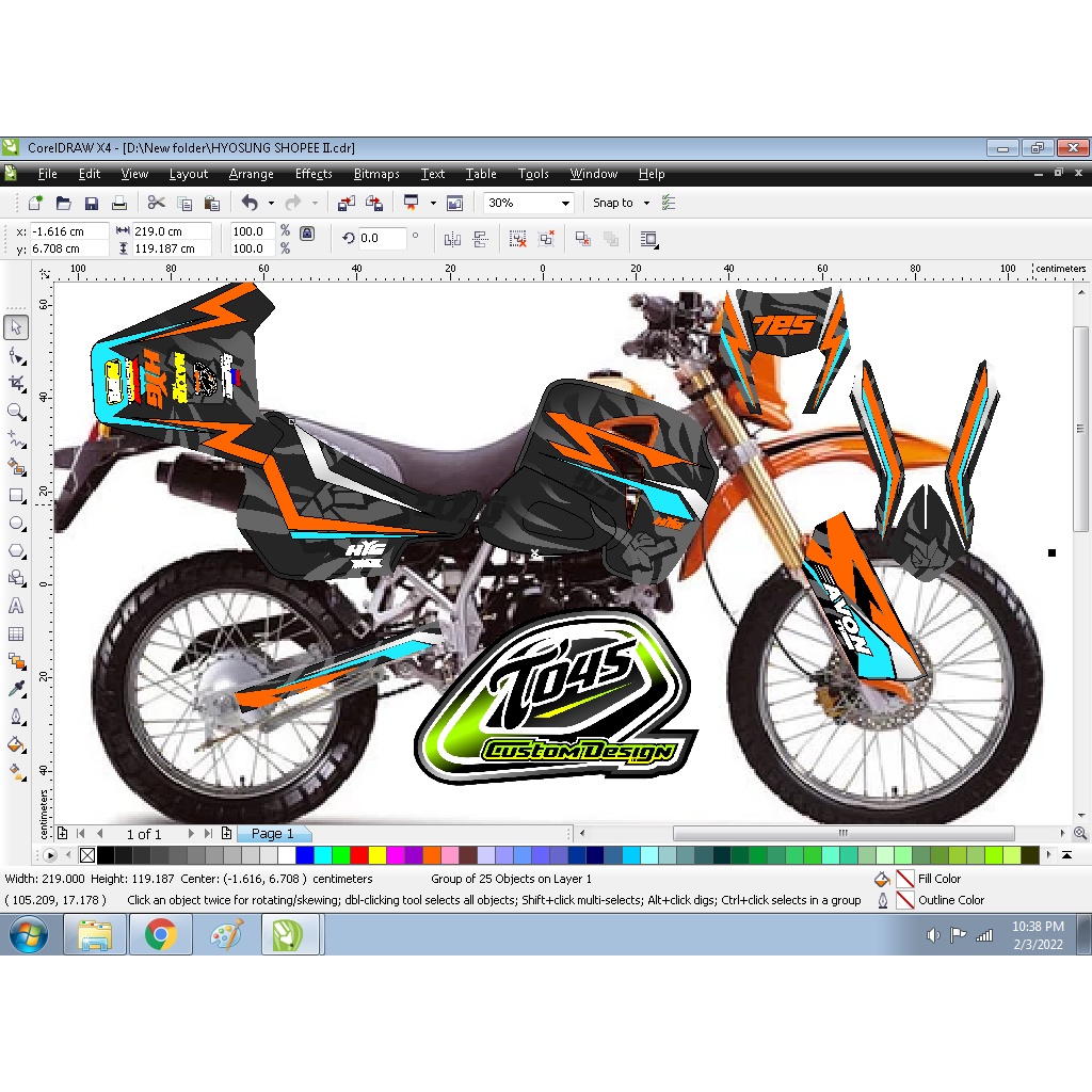 DECAL HYOSUNG 125 ABSTRAC