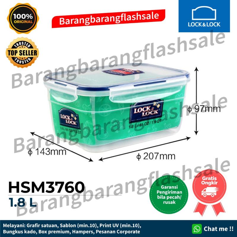 Lock n Lock Food Container 1.8L HSM3760 wadah makanan murah