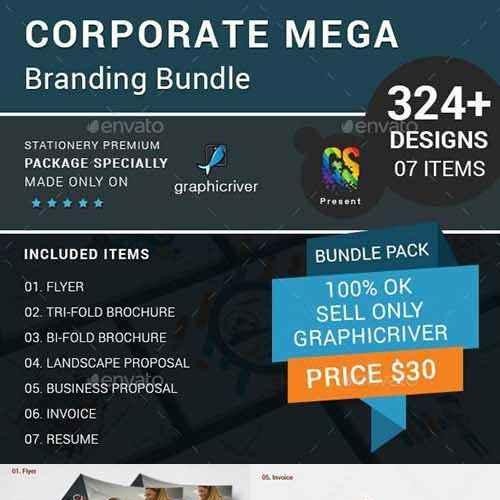 Corporate Mega Branding Bundle - Photoshop &amp; Illustrator - Business Branding