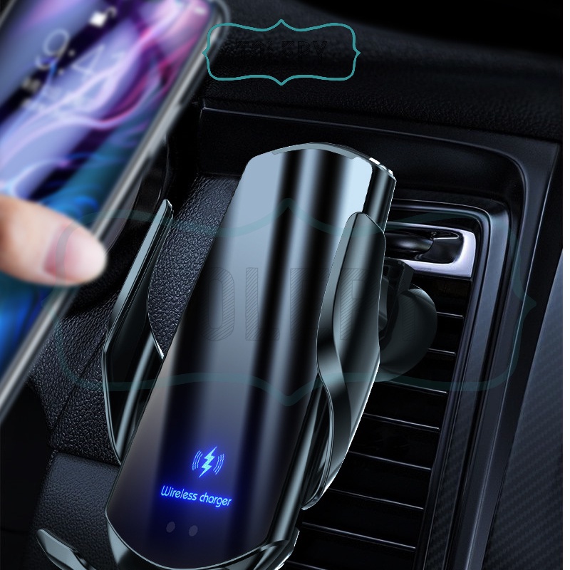 Car Phone Holder Wireless Charger / Pegangan HP Mobil Charger