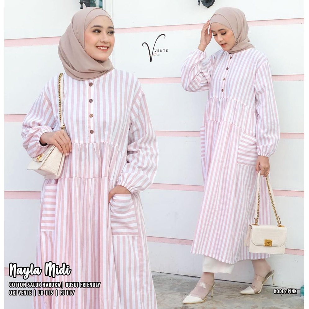 BAJU WANITA NAYLA MIDI DRESS BY VENTE