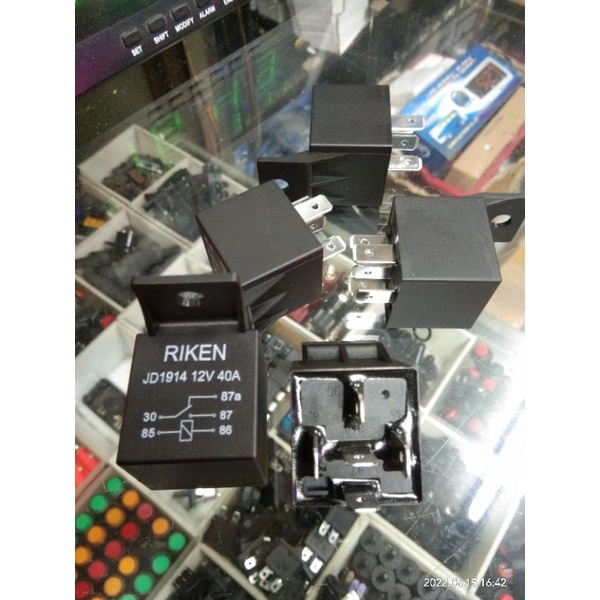 Relay Klakson dc 12v 40a merek RIKEN relay 5pin jual per/5pcs