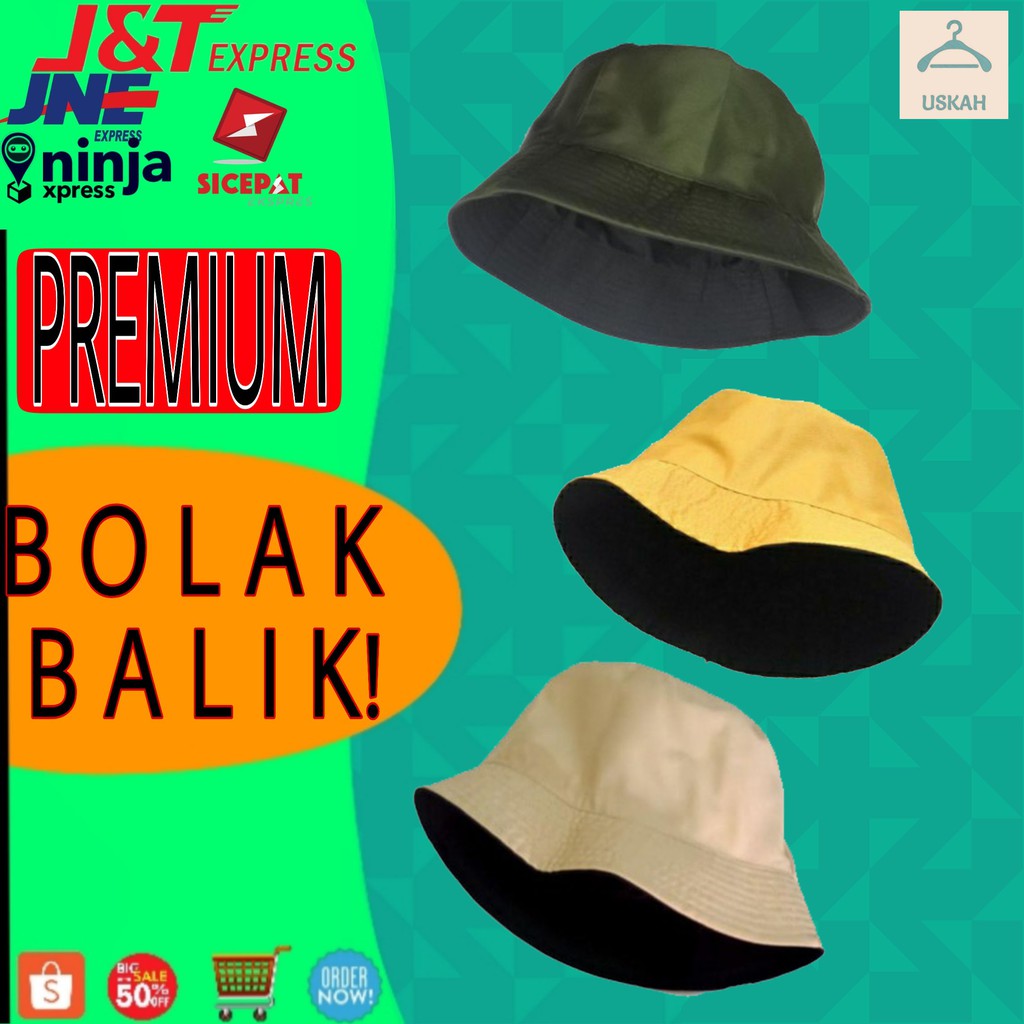 TOPI BUCKET HAT BOLAK BALIK | TOPI BUCKET FASHION PRIA WANITA UNISEX | TOPI BUCKET KOREA PREMIUM