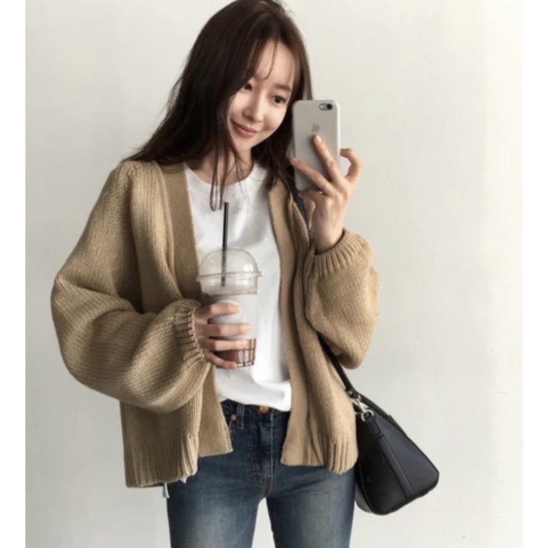 Frosty Cardi / Loose Cardi Korea Model Lengan Batwing-Choco