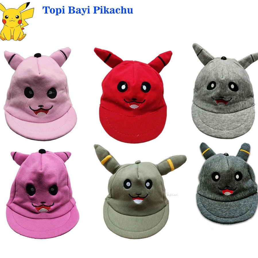 Topi Bayi / Anak / Balita Karakter Pikachu Usia 1-3 Tahun Laki Perempuan