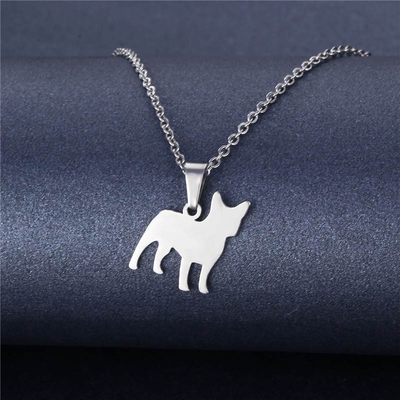 Eropa dan Amerika Ingin hewan ornamen wanita anjing stainless steel Kalung fashion pasangan liontin