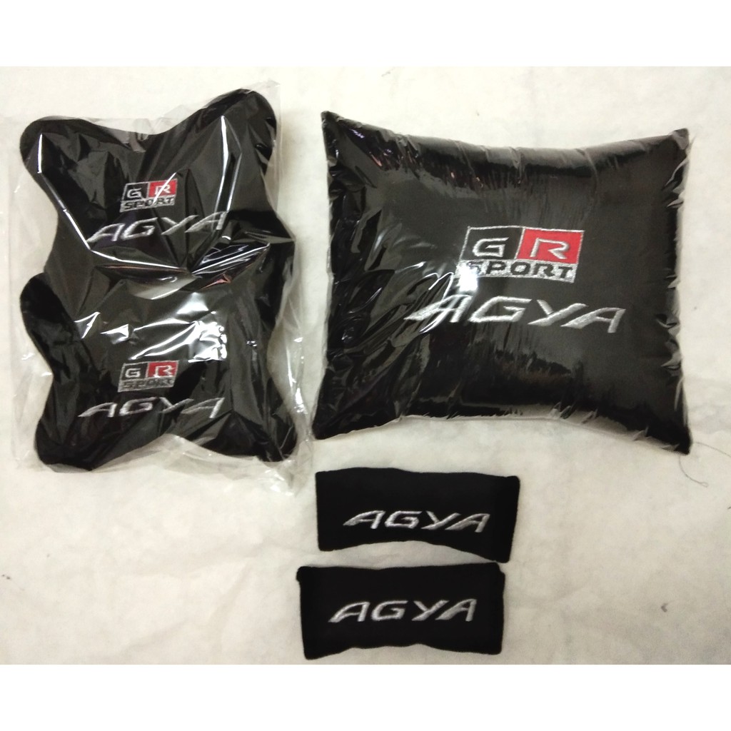 Toyota Agya GR Sport Bantal mobil headrest aksesoris interior sandaran kepala alas jok 3 in 1