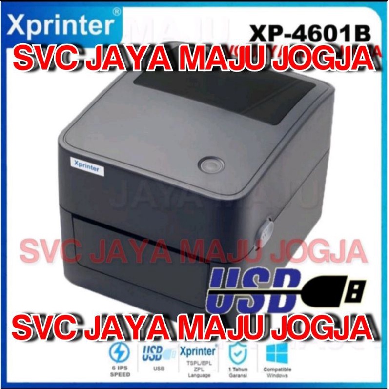 XPRINTER  XP D4601 B  +  HOLDER LABEL  -  HITAM  -  USB  -  203 DPI  -  SPEED  152 MM/S  ||  BARCODE