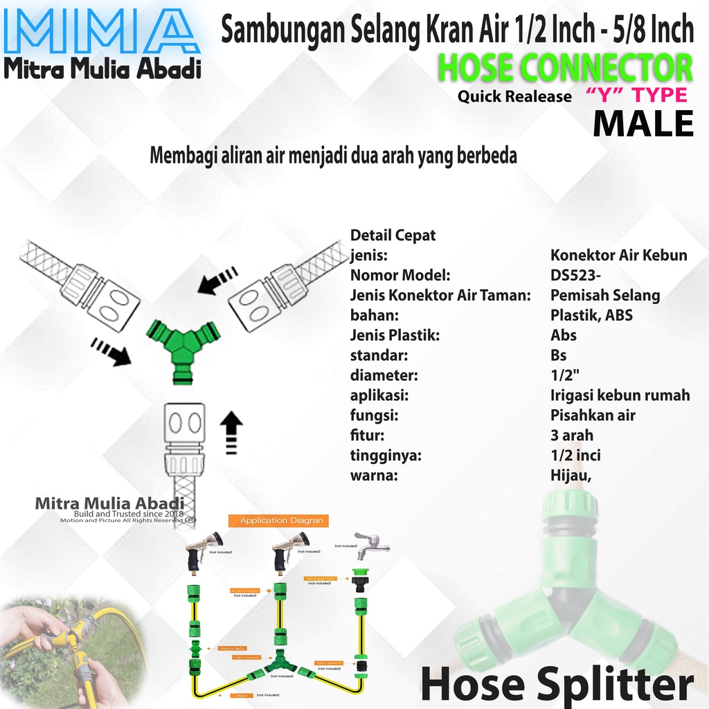 Sambungan Selang Kran Air 1/2 Inch - 5/8 Inch I Konektor Selang