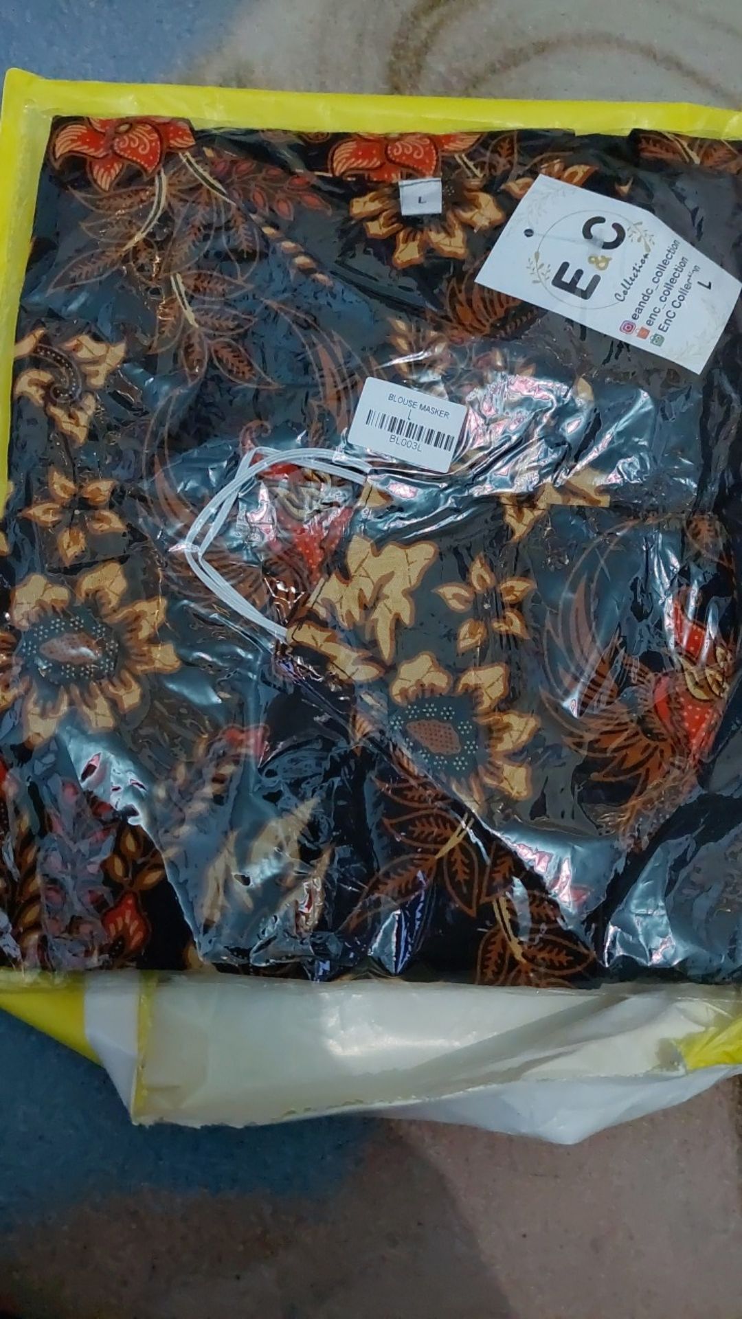 Atasan Batik Wanita Blouse Kombinasi Hitam - S-m-l-xl-xxl-3l-4l-5l - Model Kancing Depan - Modern