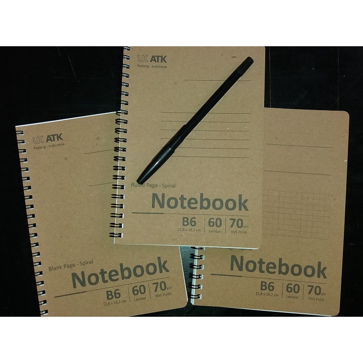 

Spiral Notebook-Kraft Cover || B6 Notebook || 60 Lembar