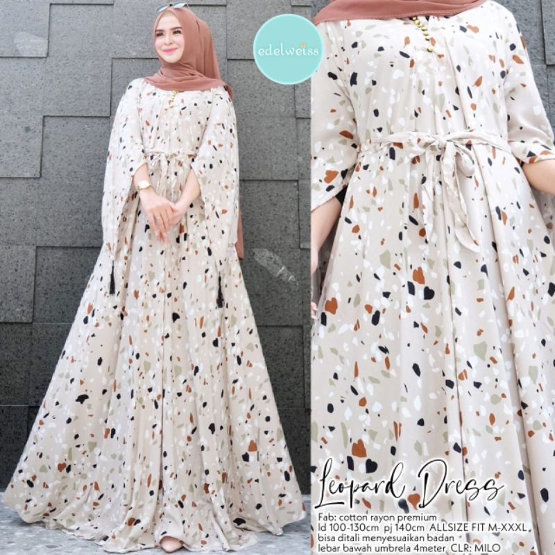 Leopard Dress Ori By Edelweiss Gamis Free Size Best Seller