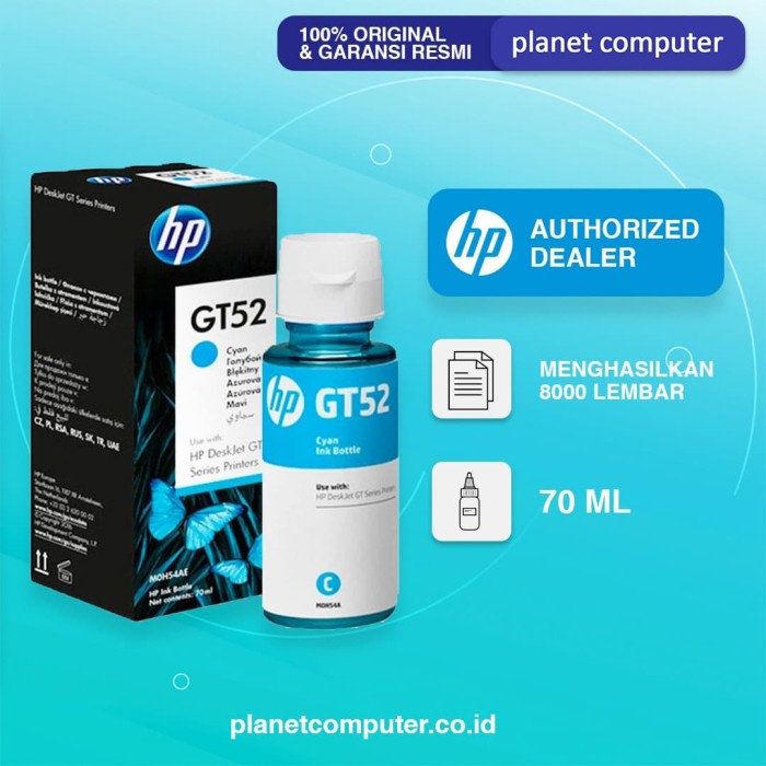 TINTA HP BOTOL GT52 CYAN