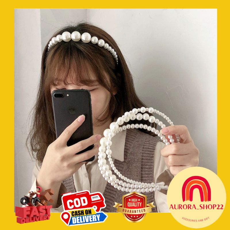 [COD] BANDO MUTIARA PEARL PUTIH ELEGAN GAYA KOREA BANDO MUTIARA CANTIK ALA KOREA IMPORT