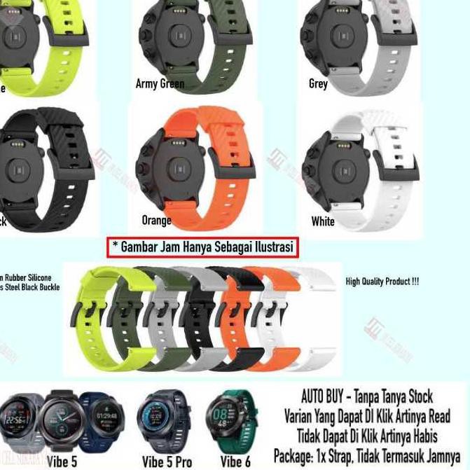 Bayar Ditempat 11.11 MS7 Watch Strap Zeblaze Vibe 5 / 5 Pro / 6 - Tali Jam Tangan 24mm Rubber [KODE