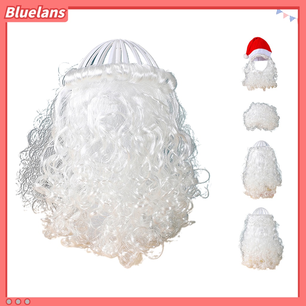 Bluelans 50 / 80 / 120g Jenggot Santa Claus Bahan Plastik Untuk Dekorasi Natal