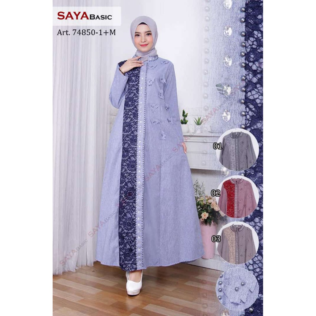 Fashion Muslim Dress Wanita Gamis Katun Kombinasi Terkini SayaBasic