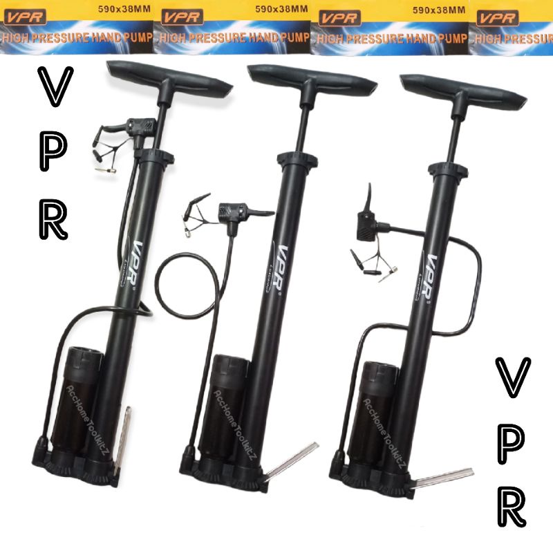 Pompa Angin Sepeda Motor Mobil Tabung Meter Black ASLI ORIGINAL 100% ORI / V P R / WARNA BIRU POMPA MANUAL